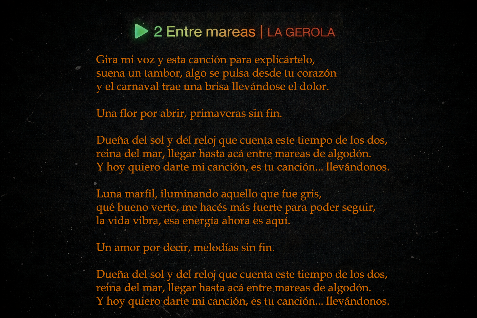 Letra de Canción 2