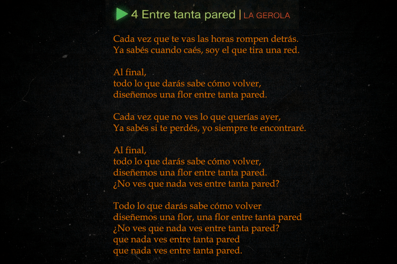 Letra de Canción 4