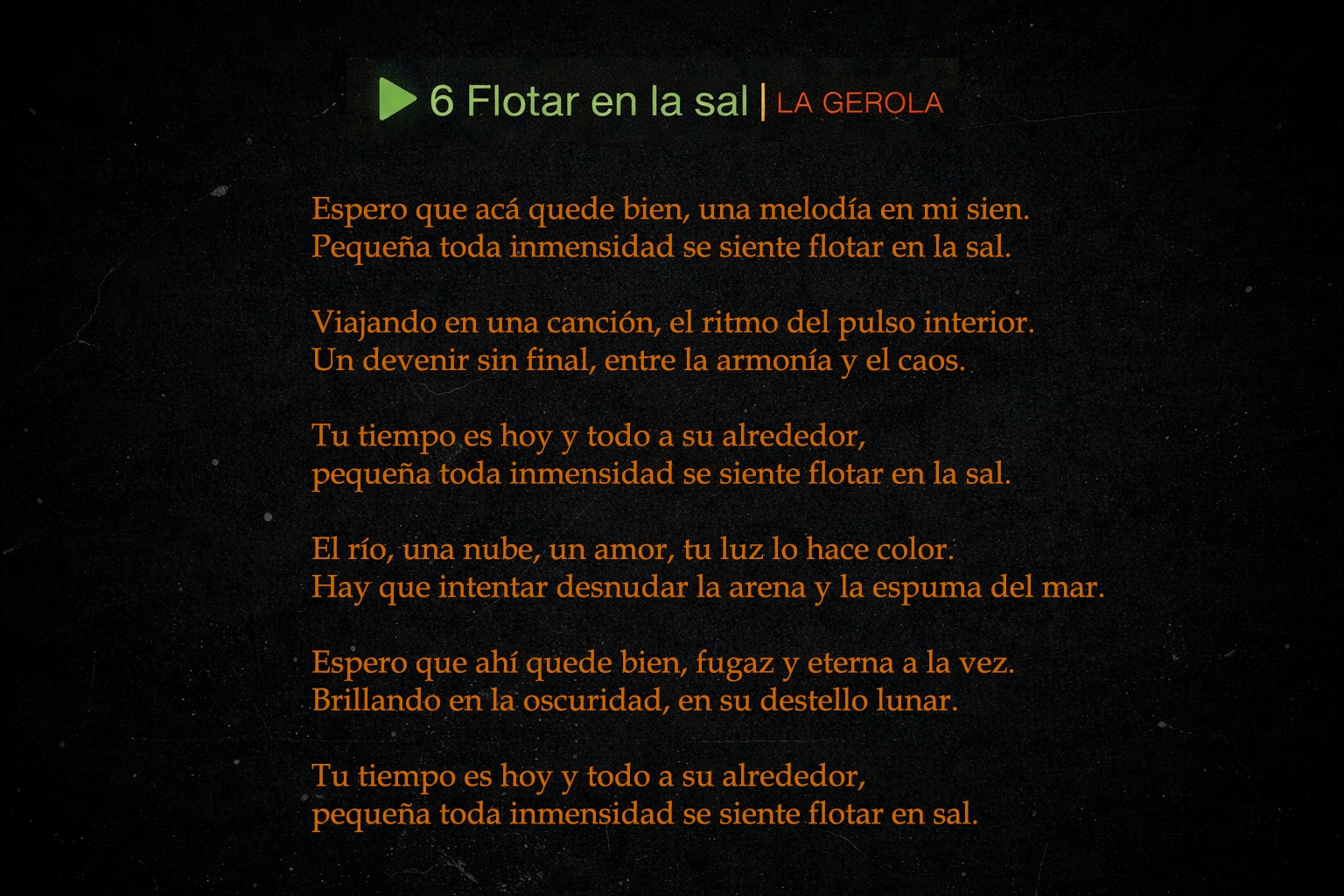 Letra de Canción 6